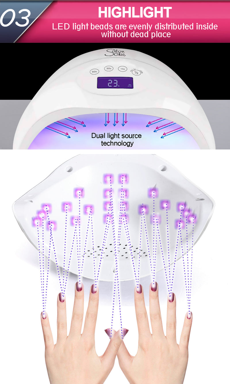 Salon Chic LED UV Nail Lamp Gel Polish Dryer Manicure Curing Smart Sensor Light