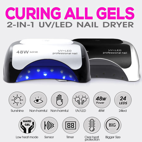 Salon Chic 48W LED UV Nail Lamp Light Gel Polish Dryer Manicure Art Curing 2018