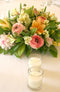 White Wax Clear Glass Holder Votive Candle - Wedding Event Centrepiece Table Decoration