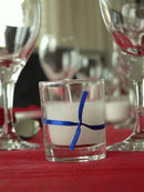 White Wax Clear Glass Holder Votive Candle - Wedding Event Centrepiece Table Decoration