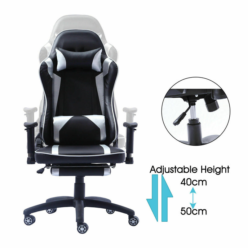 Levede Executive Gaming Office Chair Racing Computer PU Leather Work Race Black