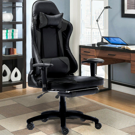 Levede Executive Gaming Office Chair Racing Computer PU Leather Work Race Black