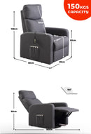 Levede Grey Power Lift Recliner With Massage And Heat