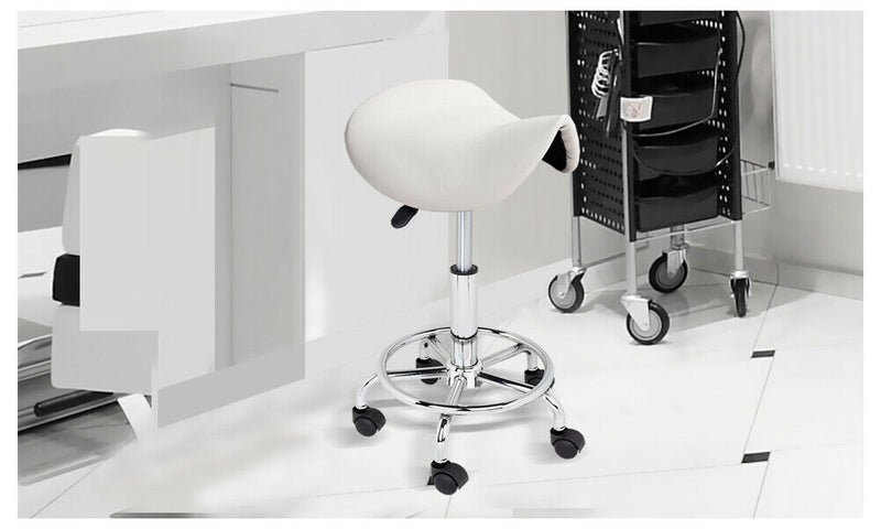 Saddle Salon Stool Bar Swivel Chair Massage Barber Hairdressing Hydraulic Lift