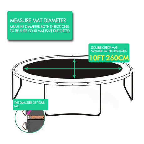 8 FT Kids Trampoline Pad Replacement Mat Reinforced Outdoor Round Spring Cover