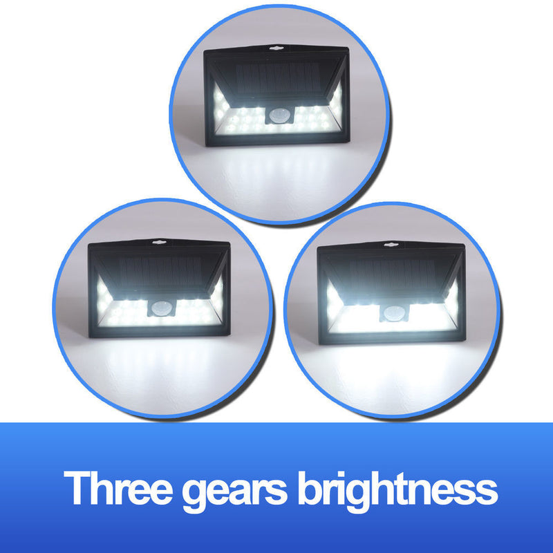 4x 24LED Solar Sensor Light Garden Security Lighting Motion Outdoor Wall Lamp