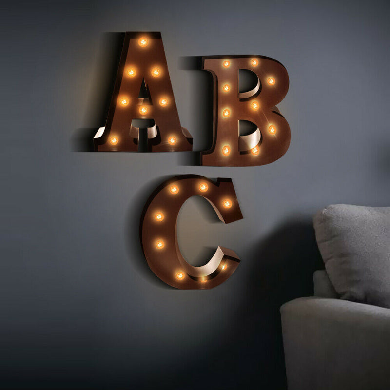 LED Metal Letter Lights Free Standing Hanging Marquee Event Party D?cor Letter E