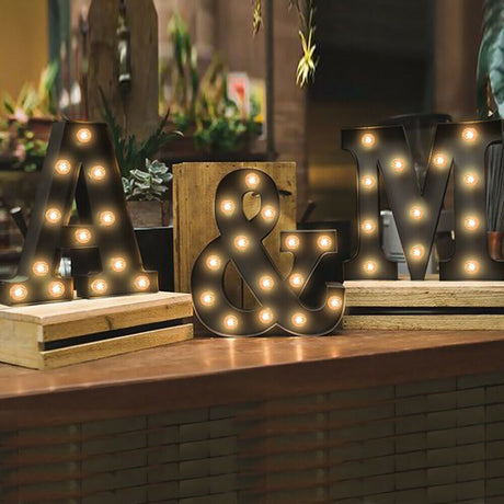 LED Metal Letter Lights Free Standing Hanging Marquee Event Party D?cor Letter E