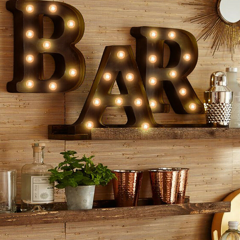 LED Metal Letter Lights Free Standing Hanging Marquee Event Party D?cor Letter H