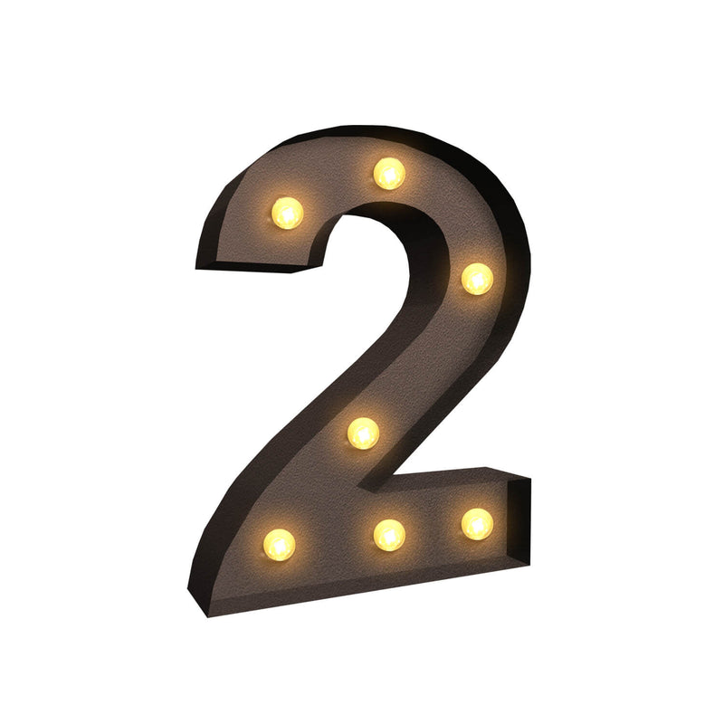 LED Metal Number Lights Free Standing Hanging Marquee Event Party D?cor Number 2