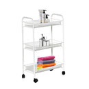 3 Tier Kitchen Trolley Cart Mesh Shelf Rolling Wheels Storage Rack Organizer