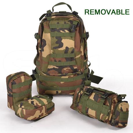 55L Hiking Camping Bag Army Military Tactical Trekking Rucksack Storage Backpack