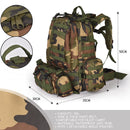 55L Hiking Camping Bag Army Military Tactical Trekking Rucksack Storage Backpack