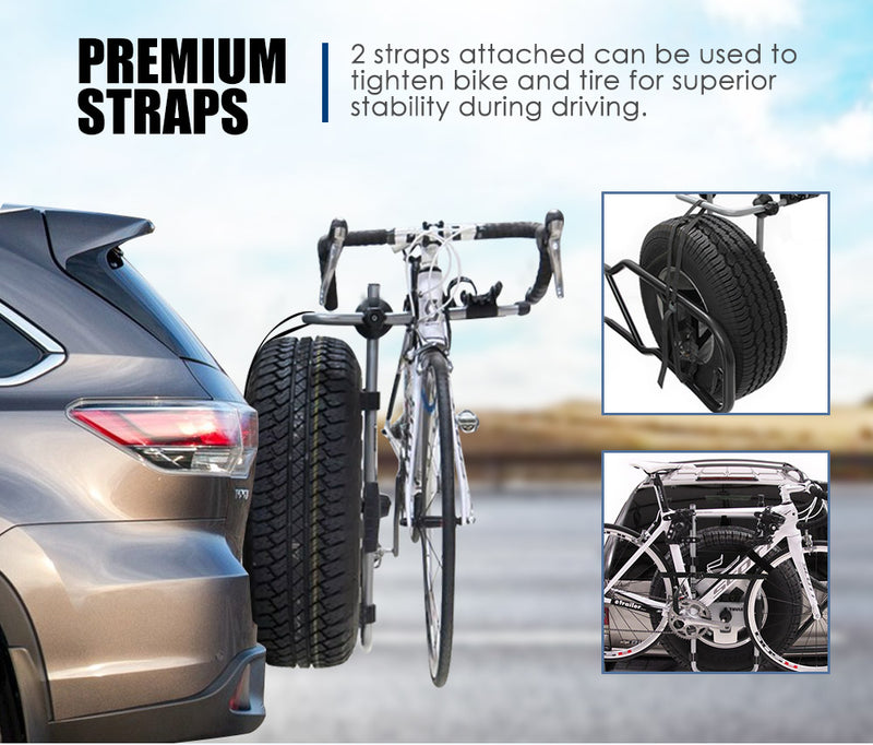 SAN HIMA 2 Bike Spare Tire Rack Bicycle Bike Rack Rear Car Foldable