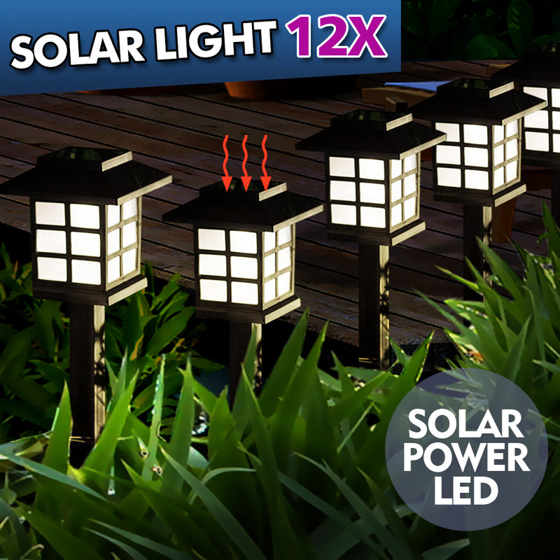 12x LED Solar Power Garden Landscape Path Lawn Lights Yard Lamp Outdoor Lighting