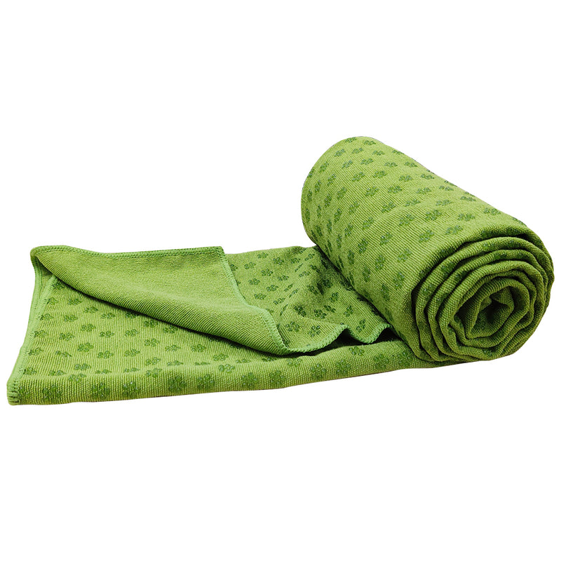 Green Non-slip Yoga Towel Mat Eco-friendly Large Blanket And Mesh Carry Bag