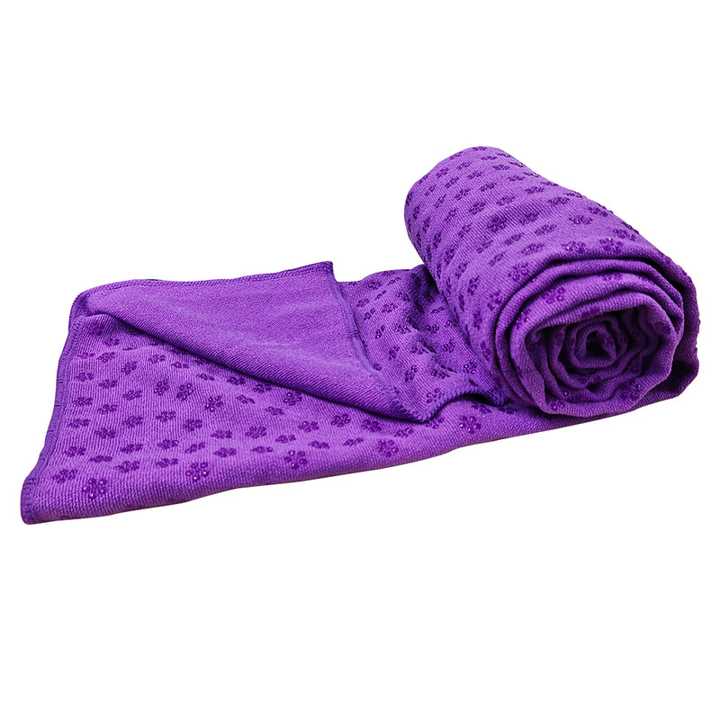 Purple Non-slip Yoga Towel Mat Eco-friendly Large Blanket And Mesh Carry Bag