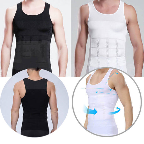 Men's Body Slim Slimming Compression Vest Shirt Body Shaper Belly Tummy Trimmer