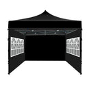 Mountview 3x3M Gazebo Pop Up Tent  Marquee Party Wedding Camping Canopy Black