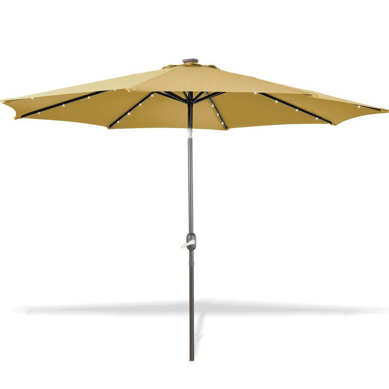 Mountview Outdoor Patio Aluminum Tiltable Solar Umbrella Beach Sun Shade Shelter