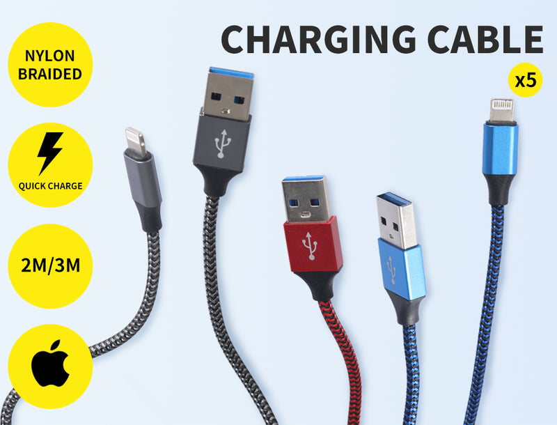 5x USB Fast Charging Cable iPhone Data Sync Cord Magnetic Micro iPad Charger AU